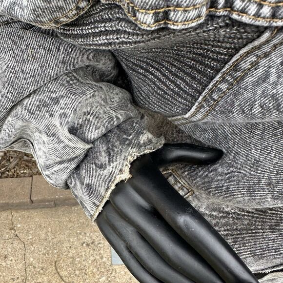 Vintage Joe Borders Squadron Mens XL Jacket Denim Full Zip Distressed Washed - Picture 4 of 15